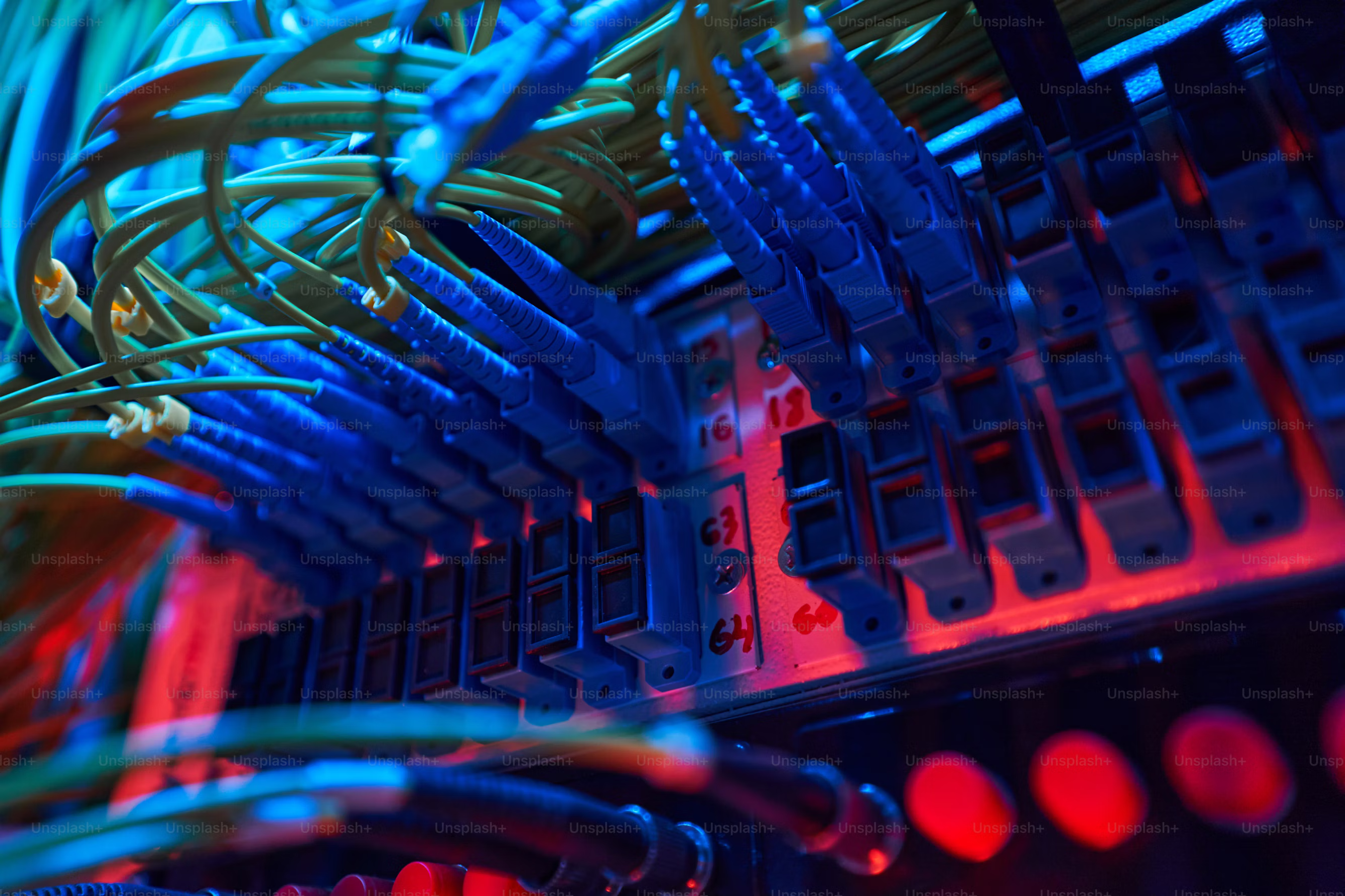 Network switch with ethernet cables